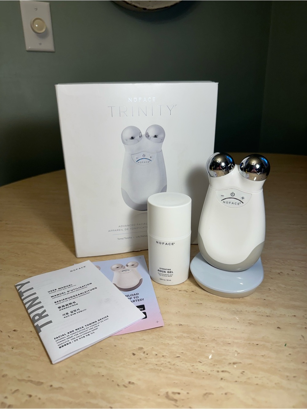 NuFACE Trinity Classic Facial Toning Device With Charging Base & Cord Preowned